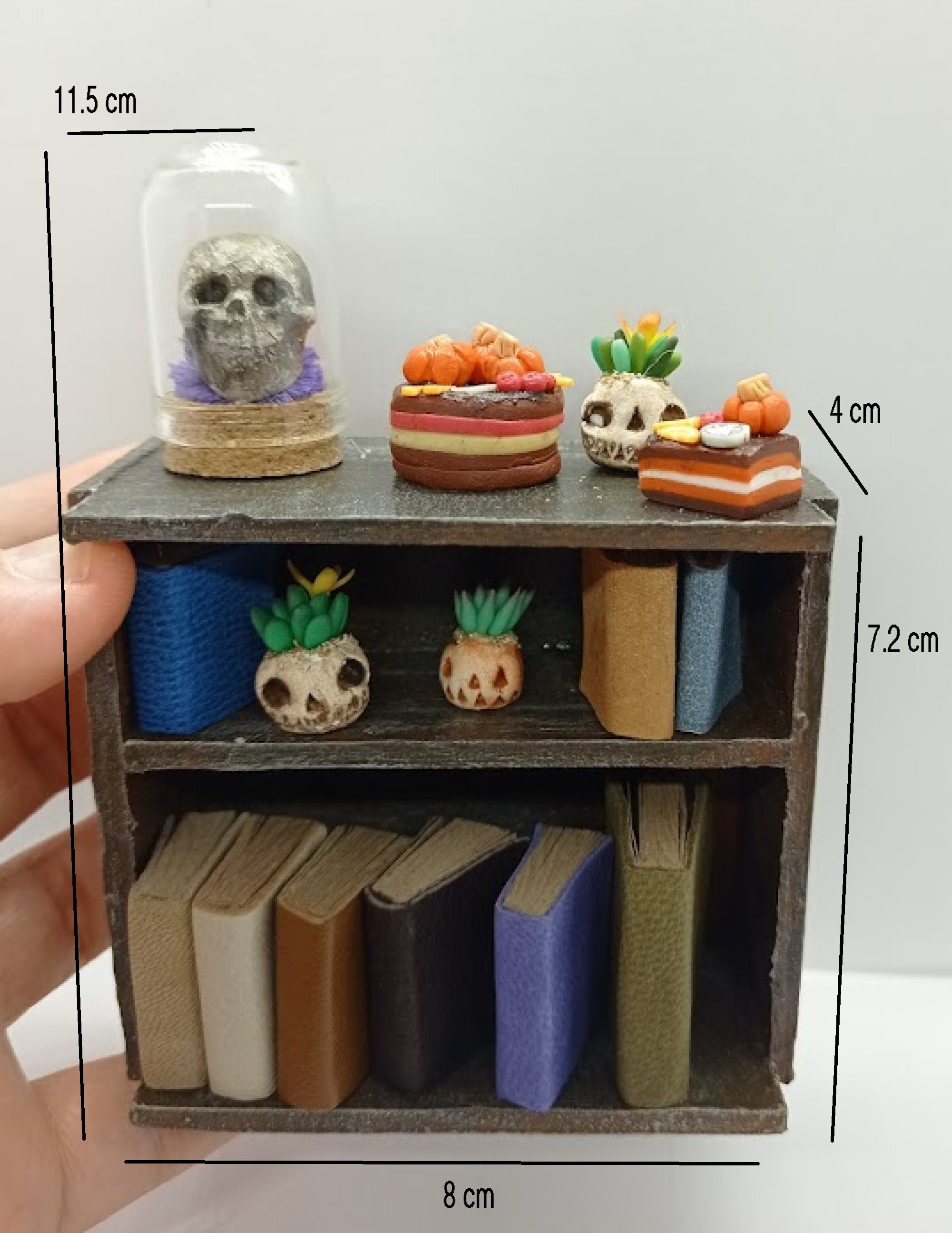 Miniature bookcase. Miniature shelf for books . Furniture for Etsy