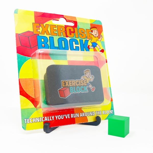 Exercise Block - Funny Novelty Gift Ideas - Ideal For Birthday Presents, Wedding Favours, Party Bags