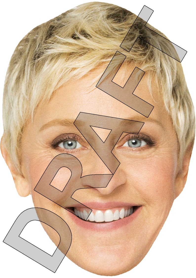 Ellen Degeneres Celebrity Face Mask DIY or Ready to Wear Etsy