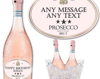 Personalised Prosecco Bottle Label - Any Name and Message - Perfect Prosecco Lovers Gift