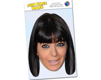 Claudia Winkleman  - Ready to Wear Celebrity Card Face Mask with optional Standee - Ideal for Stag Parties, Hen Do's, Birthdays