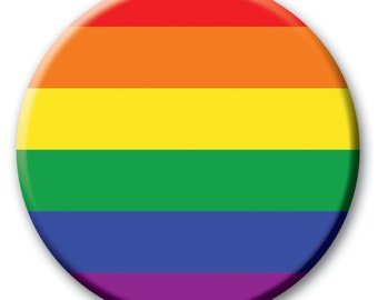 Rainbow Pride Badge - 59mm - Gay LGBQT Sexuality Identity Novelty pin badge button gift