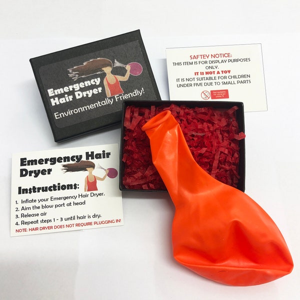 Emergency Hair Dryer - Funny Novelty Gift Ideas - Ideal For Birthday Presents, Wedding Favours, Party Bags