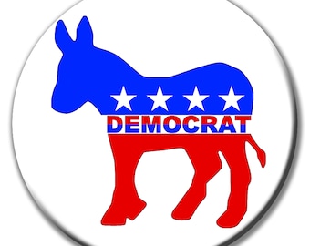 Democrats Democratic Donkey Badge - 59mm - Vote Democrats pin badge button gift - Metal Pin Back