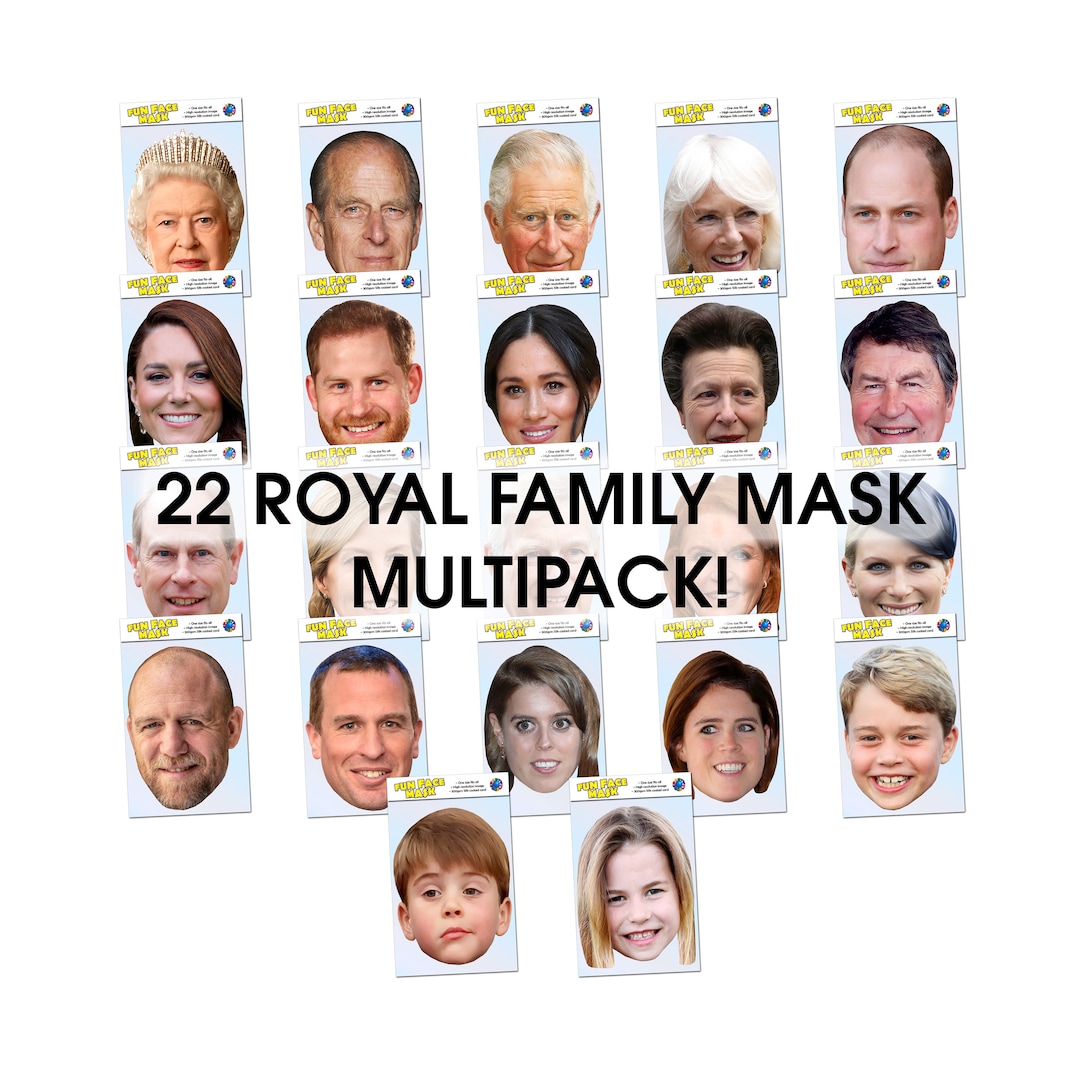 22 Mask Pack Royal Family Celebrity Face Masks Multipack Etsy UK