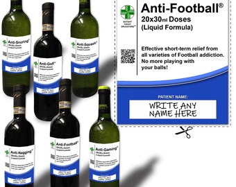 Football Wine Labels Etsy Uk
