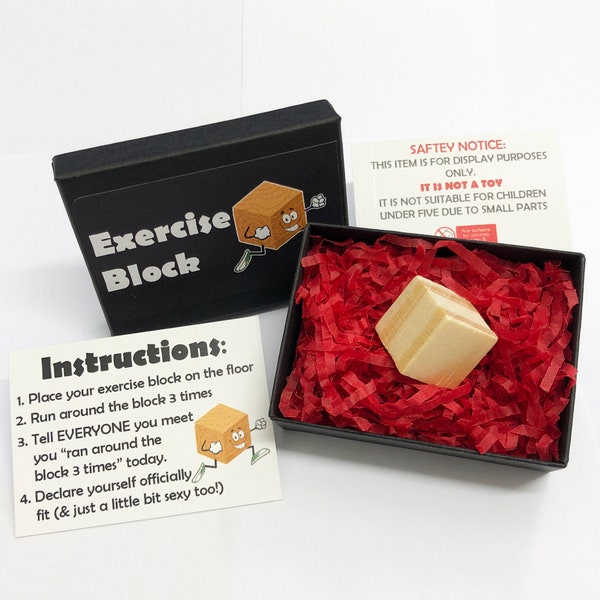 Exercise Block - Funny Novelty Gift Ideas - Ideal For Birthday Presents, Wedding Favours, Party Bags