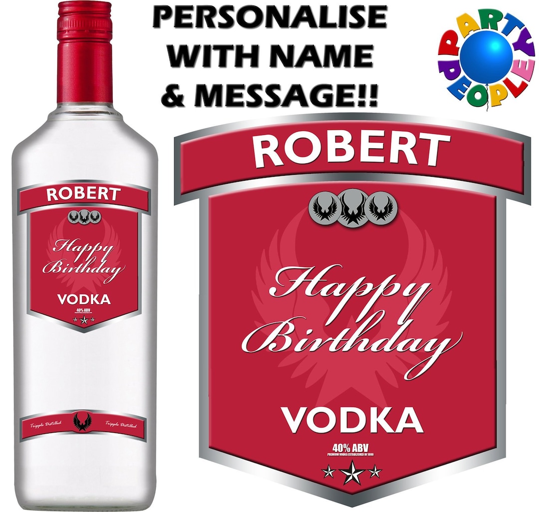 Personalised Vodka Bottle Label Any Name and Message Perfect Vodka