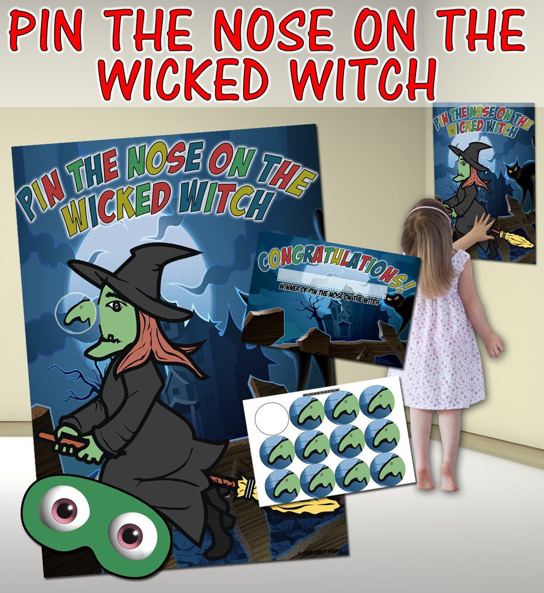 Pin the Nose on the Wicked Witch Game Ideal for Halloween Parties Fun ...