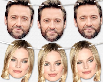 Personalised Photo Bunting - Cutout Photo Faces With Ribbon For Banner - Birthdays, Weddings, Stag / Hen Parties 18th 21st 30th 40th 50th