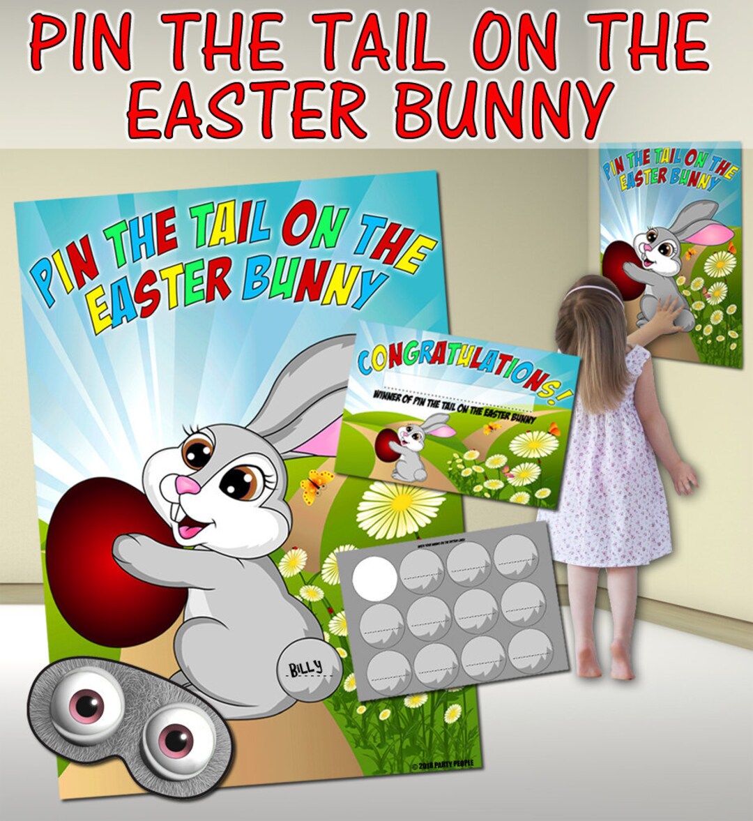 Pin the Tail on the Easter Bunny Game Ideal for Parties or - Etsy