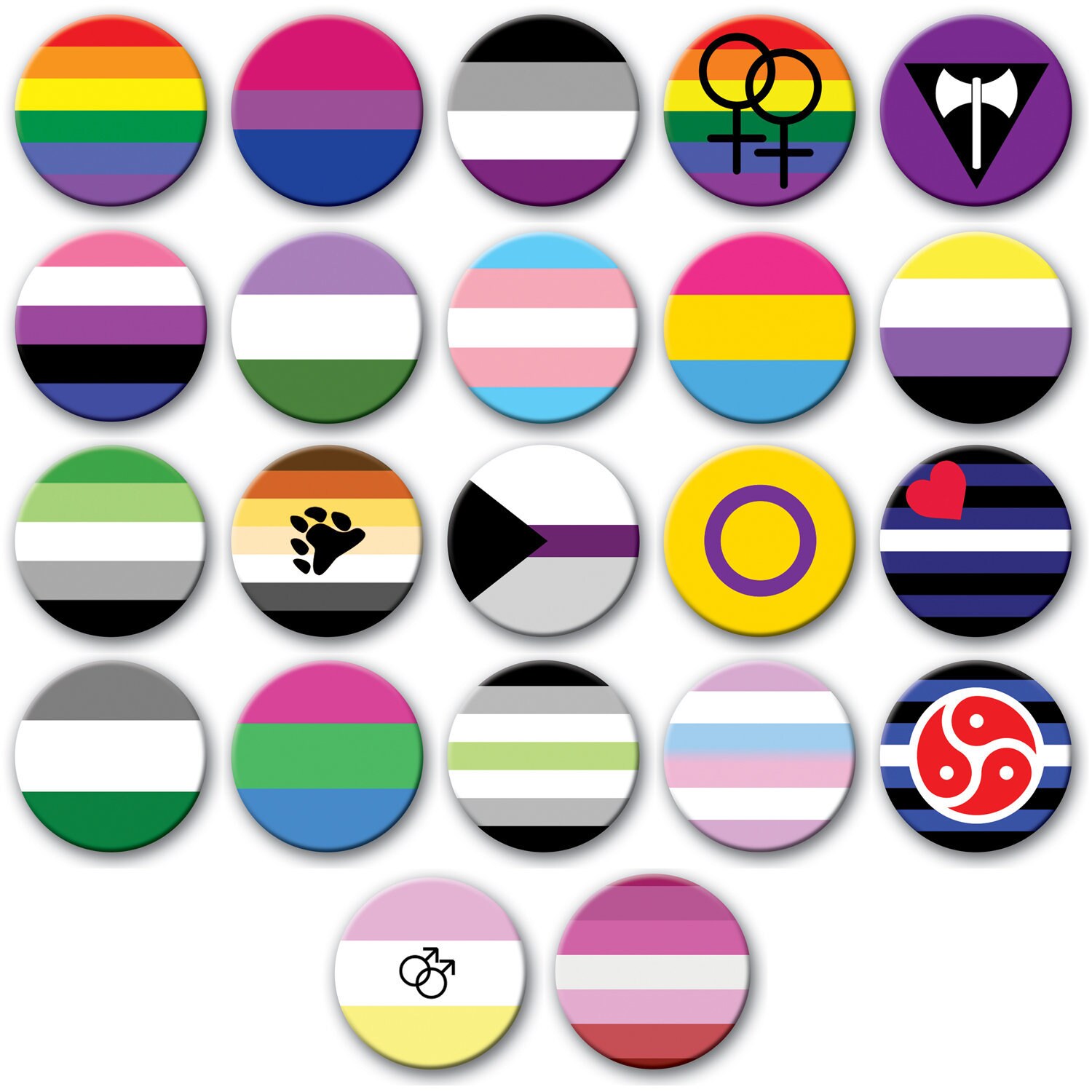 38 50mm Lgbtq Pride Flag Button Badge Choice Of Size Etsy