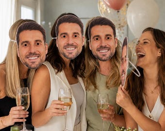Personalised Photo Face Masks - DIY or Ready To Wear  - Custom kits For Hen do, stag do, birthday party fancy dress