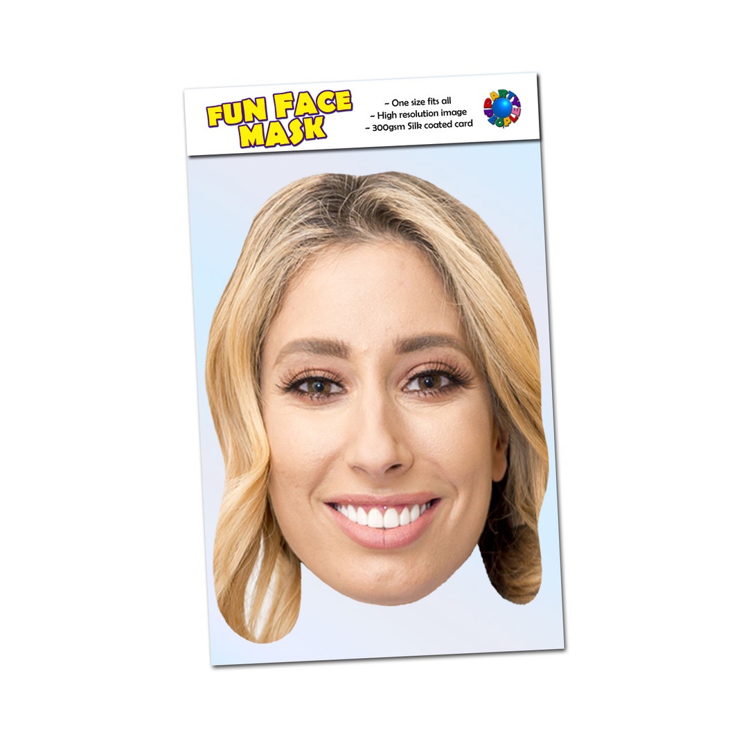 Stacey Solomon Ready to Wear Celebrity Card Face Mask With Optional
