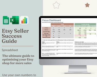 Etsy seller business tracker automated spreadsheet for your Etsy shop. Guide to help you sell on Etsy, sales tracker and business templates