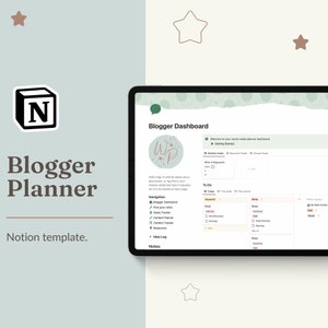 Blog post Notion planner. Blogger content calendar with blogging planner, consistency & goal tracker for content creators plus Niche picker