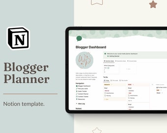 Blog post Notion planner. Blogger content calendar with blogging planner, consistency & goal tracker for content creators plus Niche picker