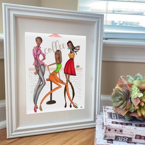 African American Coffee Art Print | Unframed