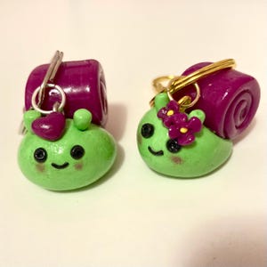 Slow Poke Snail Keychain | Polymer Clay Keychain