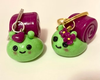 Slow Poke Snail Keychain | Polymer Clay Keychain
