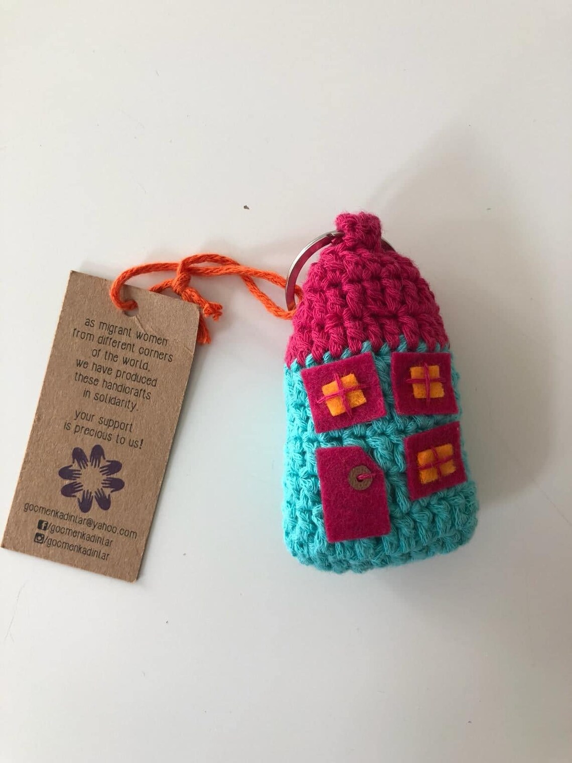 Cotton Yarn Knitted Key Chain Hand Knit Key Ring Knitted Key Etsy