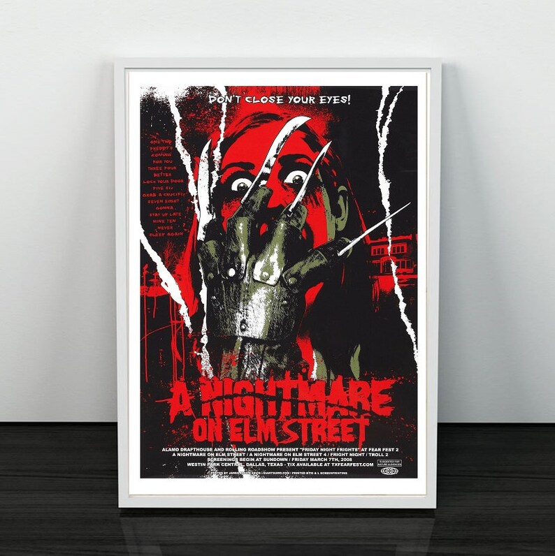 A Nightmare On Elm Street Movie Poster A4 A3 Freddy Krueger Poster Prints