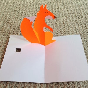 Carte pop-up renard orange vif