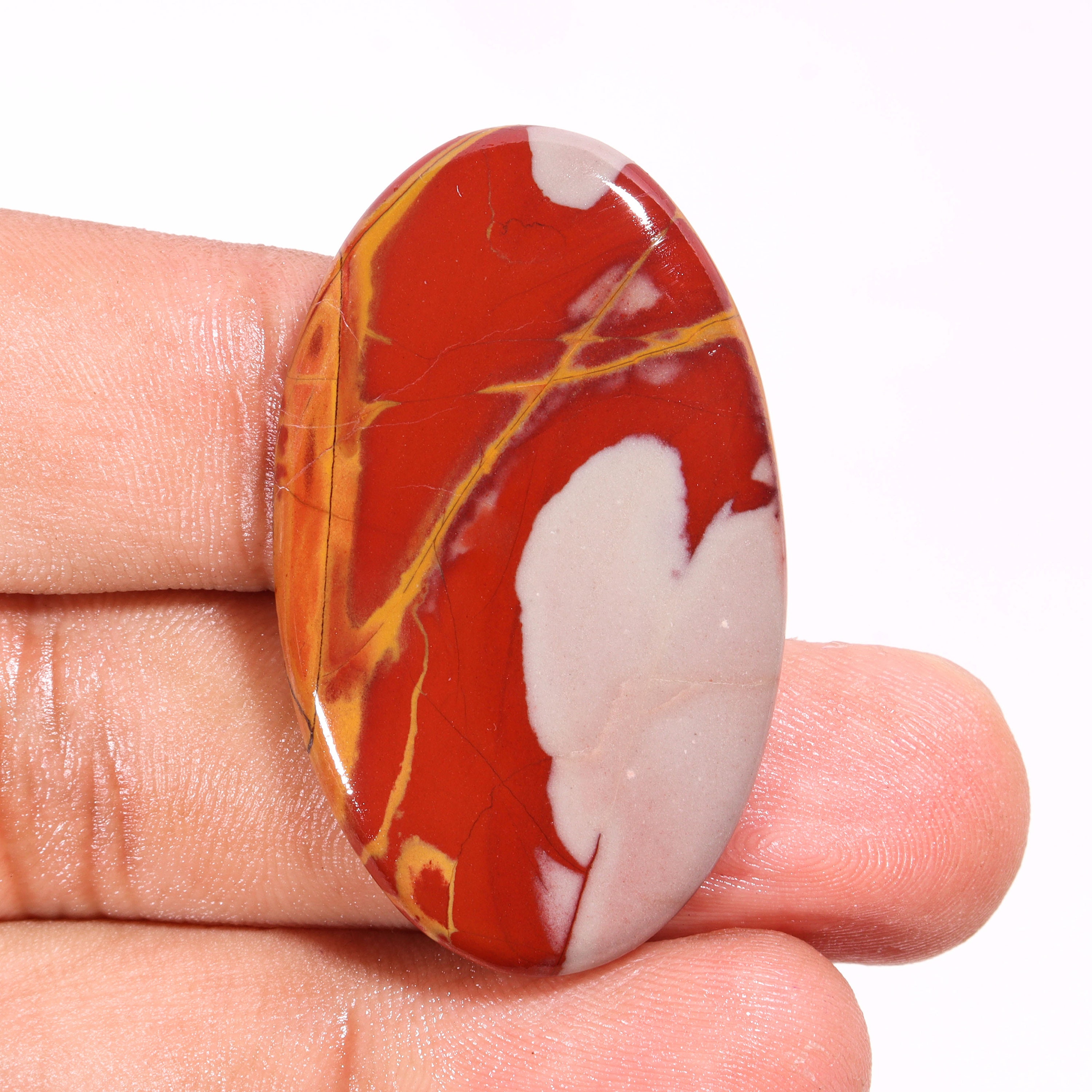 Cabochon Ovale En Jaspe Noreena Naturel – 40,70 Carats – Australie – Pour Création Bijoux