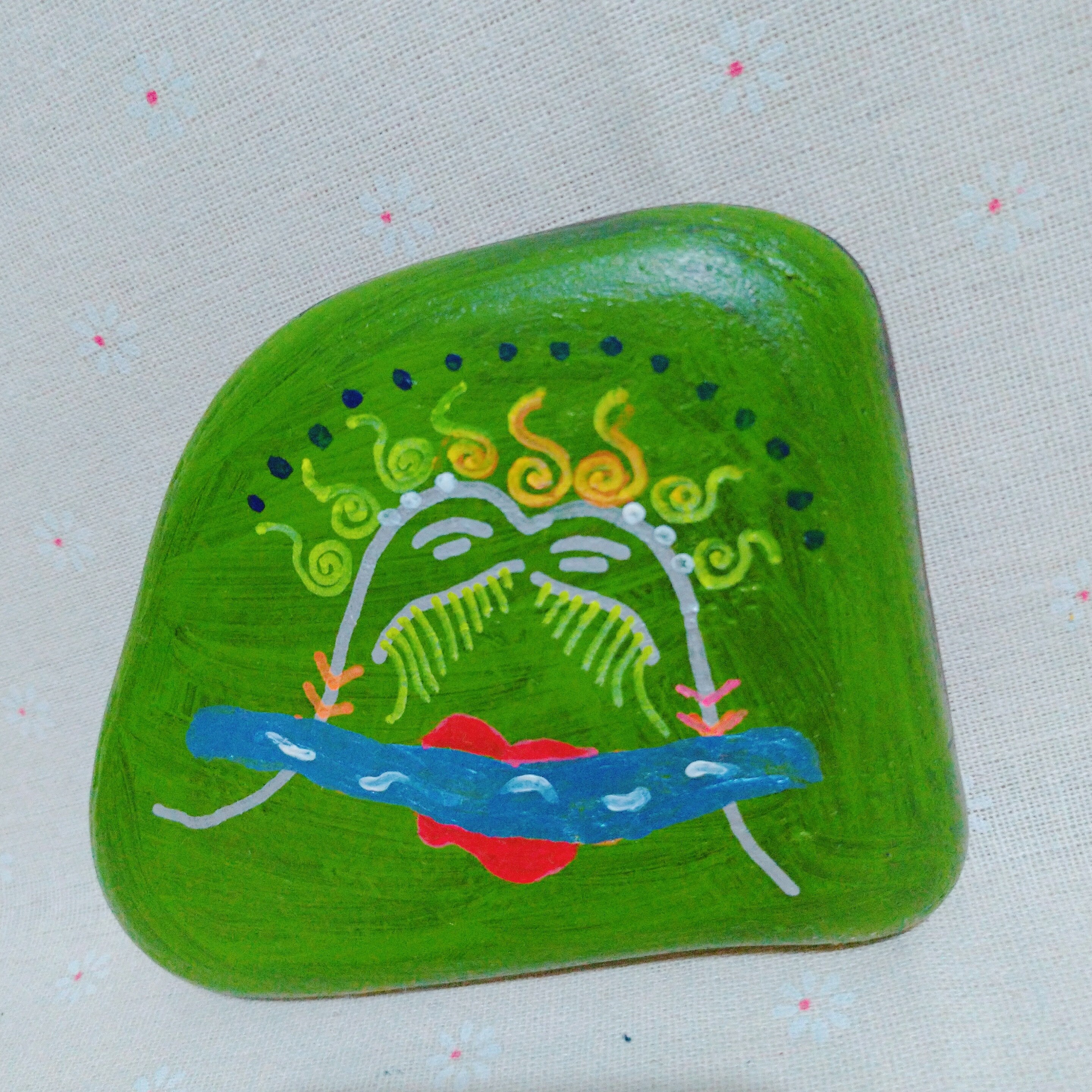 Abstract Stone Painting Rock Etsy