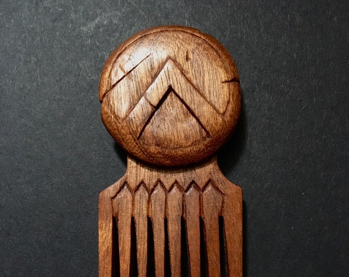 Wooden Hair and Beard Comb | Spartan Shield Hair Comb | wood carved shield | Hand Carved | Greek Spartan Shield