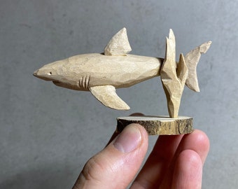 Basswood Shark Whittling Kit: Wood Carving Set with Tool