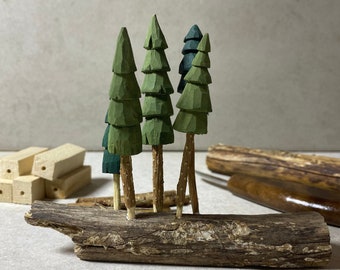 Beginner Wood carving Forest Kit | Woodland Driftwood Wood Carving Kit | How to Carve Trees |  Woodland Whittling Kit | Whittling Tool