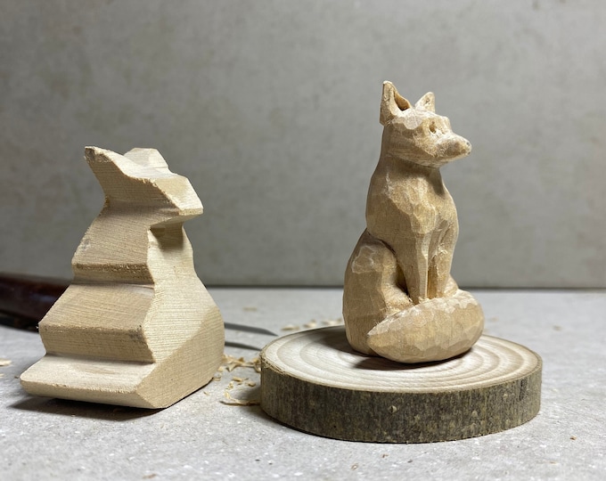 Beginner Wood Carving Kit | Whittling Fox Kit | Whittling Tool Fox Carving Kit for Beginners | How to Carve a Fox | Simple Whittled Fox