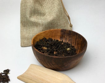Hand Carved Ash Wood Coffee Scoop: Modern Tea Spoon