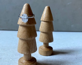 Handmade Beech Wood Ring Cone Holder: Scandi Tree Stand (Set of 2)