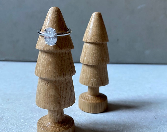 Wooden Ring Cone | Engagement Ring Holder | Tree Cone Ring Holder | Jewellery Wedding Ring Stand