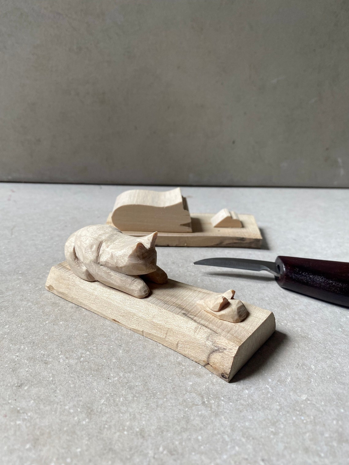 Beginner Whittling Kit How to Whittle a Cat and Mouse Etsy Australia