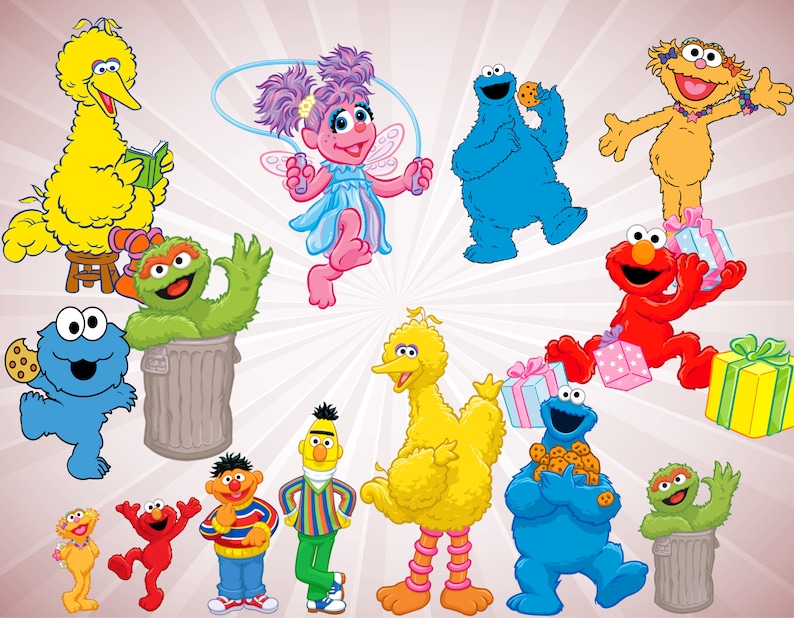 Sesame Street Clipart, Sesame Street PNG Files, Sesame Printable, Elmo ...