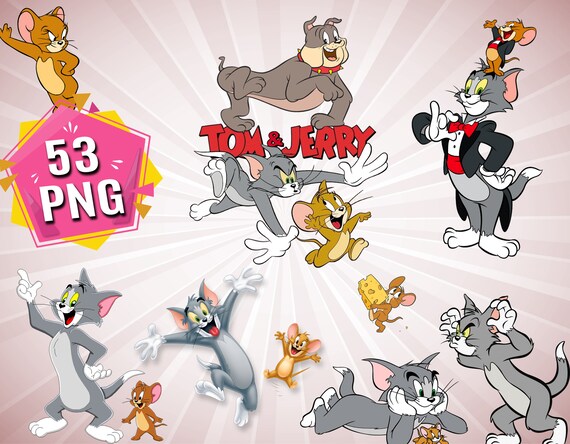 Tom And Jerry Clipart Tom Jerry Png Files Jerry Printable Tom Jerry Cartoon Characters Transparent Background Instant Download