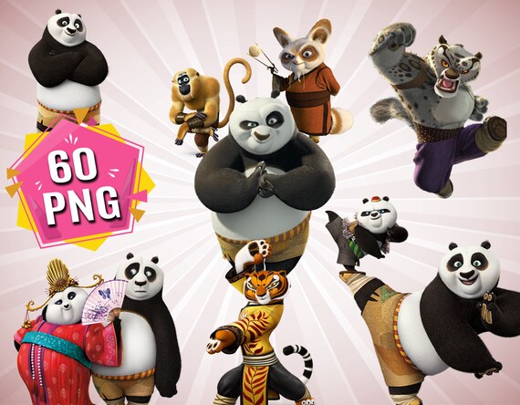 Kung Fu Panda Clipart Kung Fu Panda Png Files Panda Cartoon Etsy