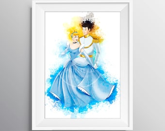 A2 A3 A4 Cinderella Prince Charming Fairy Godmother CIN Premium Prints