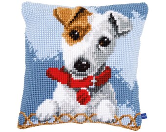 Vervaco Hello Kitty with Dog Pillow Cover Needlepoint Kit