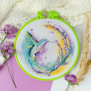 DIY Counted Cross Stitch Kit &quot;Color whirlwind&quot; with hoop, Embroidery kit, Home decor, Abris Art A08