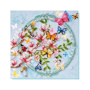 DIY Bead Embroidery Kit "Keys to the spring" | Beading Pattern Kit for Adults A09 | Handmade Home Decor on Art Canvas | Craft Kit | Handmade