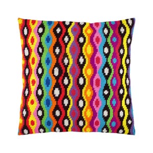 DIY Needlepoint Pillow Kit &quot;Bolivia&quot;, Tapestry cushion kit, Half Cross Stitch Kit, Embroidery kit, size 16&quot;x16&quot; (40x40 cm), Printed Canvas