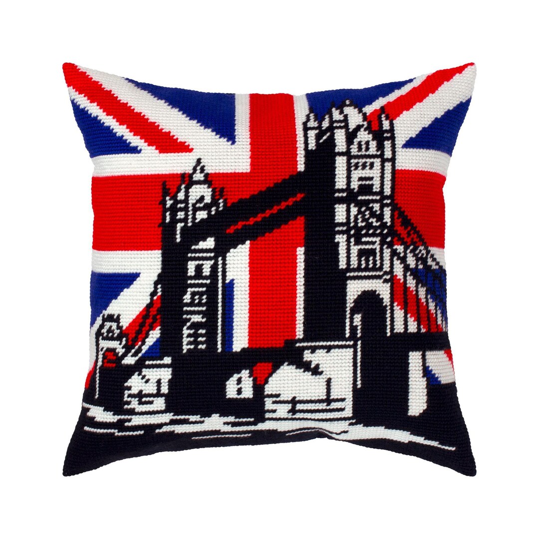 DIY Needlepoint Pillow Kit union Jack Tapestry Etsy