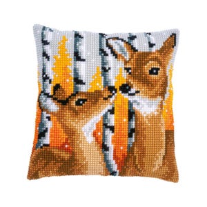 DIY Cross Stitch Cushion Kit &quot;Deer&quot; | Needlepoint Pillow Kit | Embroidery kit | Home decor