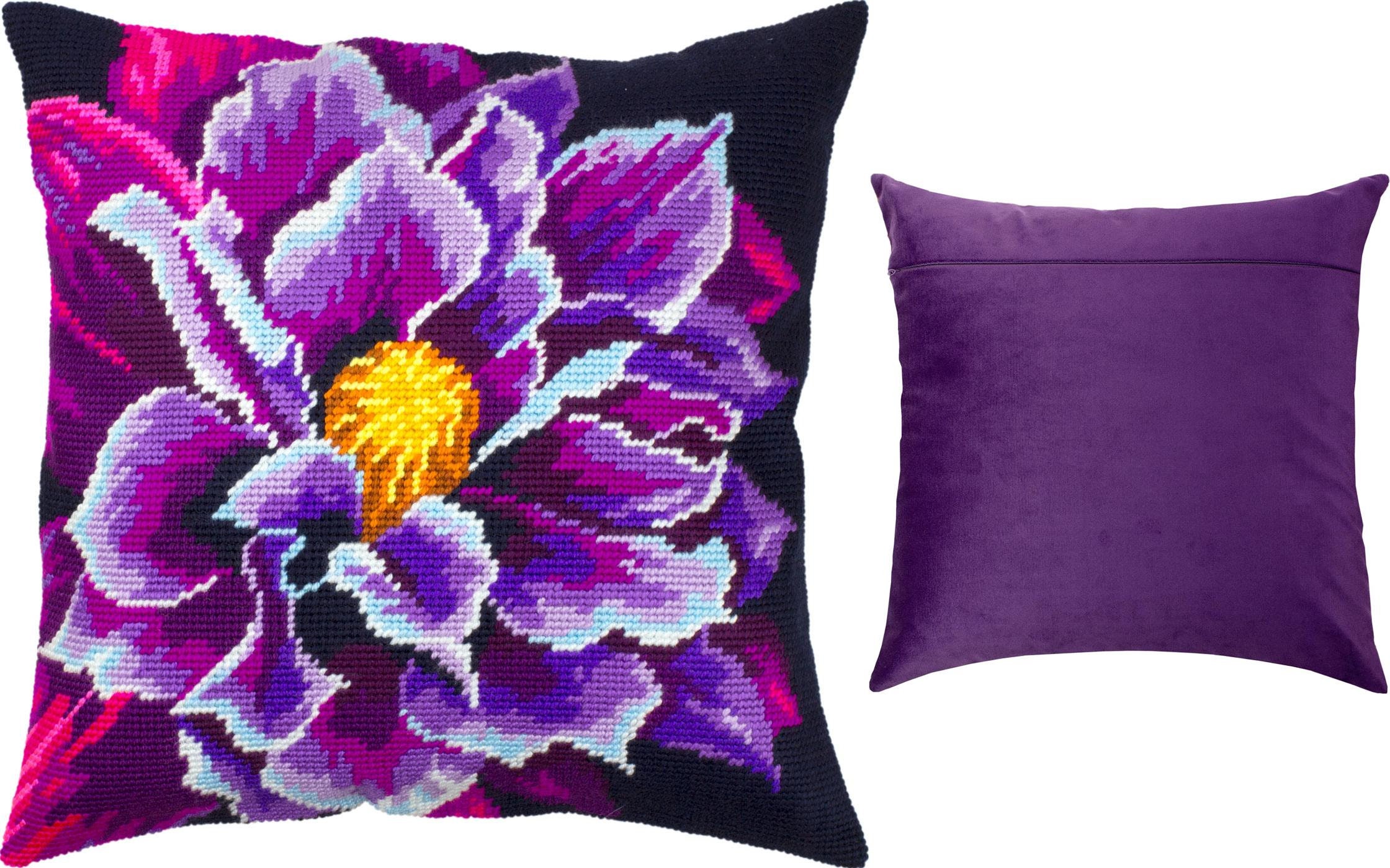 DIY Needlepoint Pillow Kit clematis Tapestry Etsy Canada