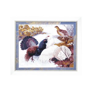 DIY Counted Cross Stitch Kit &quot;Wood-grouses on the first snow&quot;, Embroidery kit, Home decor