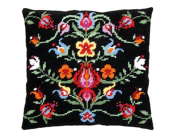 DIY Tapestry Cushion Kit "Folklore", Needlepoint Pillow Kit, Embroidery kit, size 16"x16"